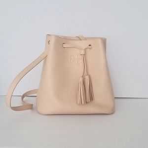 Tory Burch light pink bucket crossbody bag